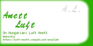 anett luft business card